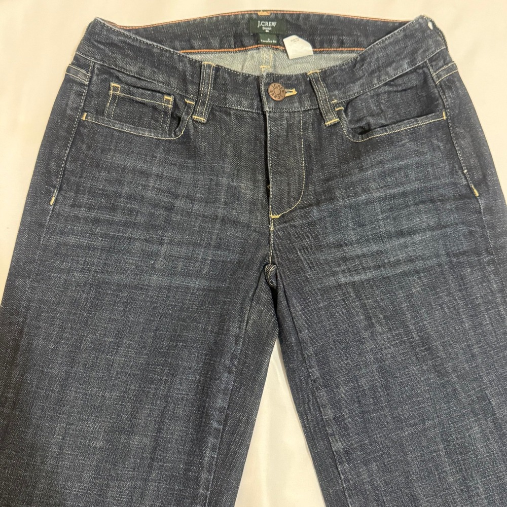 J.Crew Favorite Fit Dark Wash Wide Leg Stretch Denim Jeans Size 2 98862